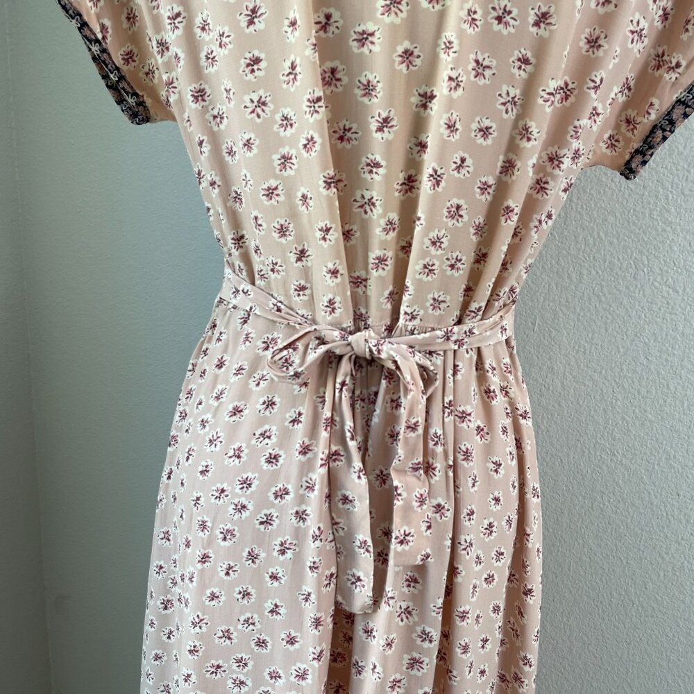 Vintage Zoe California Womens Small Pink Floral Maxi Dress Cottagecore Prairie - Picture 8 of 10